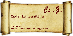 Csóka Zamfira névjegykártya